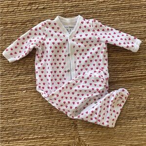 Roller Rabbit Pima Cotton Heart Footie